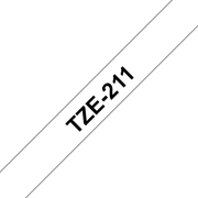 Originele Brother TZe-211 label tapecassette – zwart op wit, breedte 6 mm
