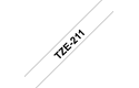 Original Brother TZe211 merketape – sort på hvit, 6 mm bred