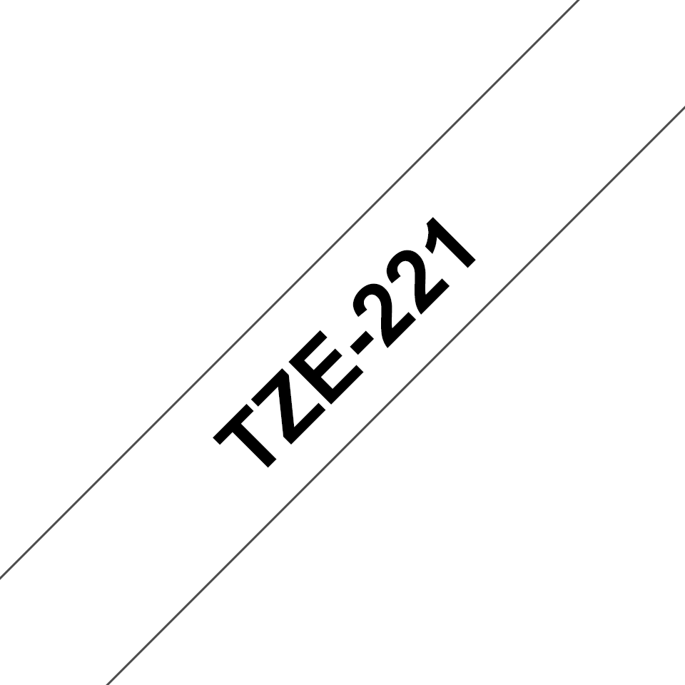 Genuine Brother TZe-221 Labelling Tape – Black on White, 9mm wide