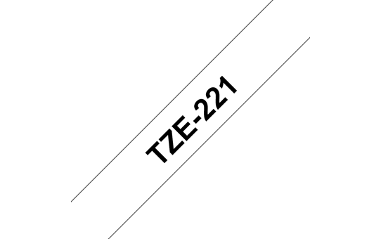 Brother original TZe221 merketape - sort på hvit, 9 mm bred 
