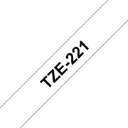 Originele Brother TZe-221 labeltape – zwart op wit, breedte 9 mm