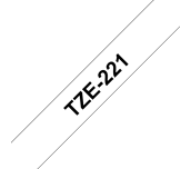 Genuine Brother TZe-221 Labelling Tape – Black on White, 9mm wide