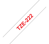 TZe-222- Cassette à ruban pour étiqueteuse  Brother originale – Rouge sur blanc, 9 mm de large