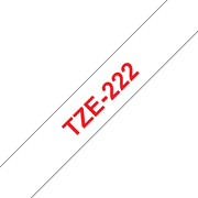 Oryginalna taśma TZe-222 firmy Brother – czerwony nadruk na białym tle, 9mm szerokości