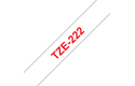 Originele Brother TZe-222 label tapecassette – rood op wit, breedte 9 mm