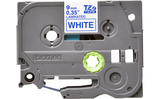 Brother TZe223: оригинальная кассета с лентой для печати наклеек синим на белом фоне, 9 мм. 2