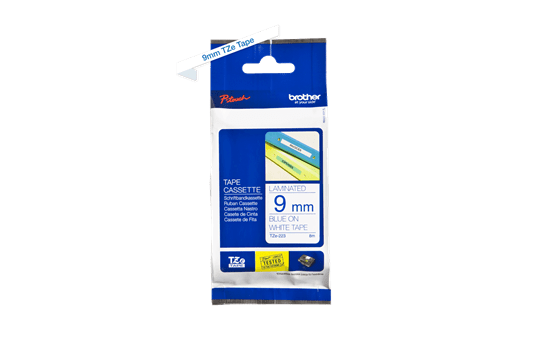 Genuine Brother TZe-223 Labelling Tape Cassette – Blue on White, 9mm wide 2