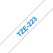 Originele Brother TZe-223 label tapecassette – blauw op wit, breedte 9 mm