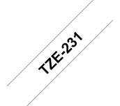 TZe-231 - Cassette à ruban pour étiqueteuse Brother originale – Noir sur blanc, 12 mm de large
