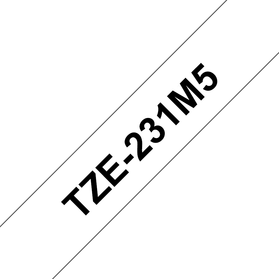 TZe-231M5 Lot de 5 cassettes de rubans originaux Brother – Noir sur blanc, largeur de 12 mm