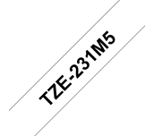 TZe-231M5 5 pack of genuine Brother Labelling Tape Cassettes – Black on White, 12mm wide