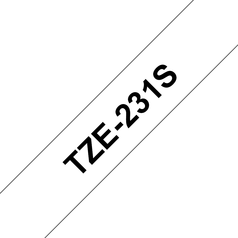 Brother P-touch TZe231S2 sort på hvit 12 mm bred merketape 4 m