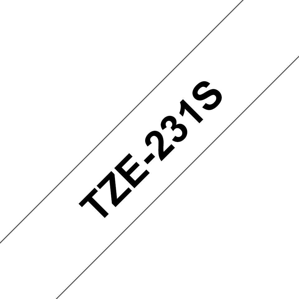 Brother P-touch TZe231S2 sort på hvit 12 mm bred merketape 4 m