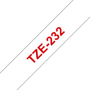 Brother TZe-232 Schriftband – rot auf weiß