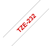 TZe-232 - Cassette à ruban pour étiqueteuse Brother originale – Rouge sur blanc, 12 mm de large