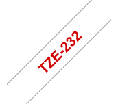 Genuine Brother TZe-232 Labelling Tape Cassette – Red on White, 12mm wide