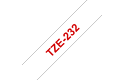 Casetă cu bandă de etichete originală Brother TZe-232 – roșu pe alb, 12mm lățime