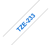 TZe-233 - Cassette à ruban pour étiqueteuse Brother originale – Bleu sur blanc, 12 mm de large