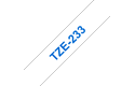 Genuine Brother TZe-233 Labelling Tape Cassette – Blue on White, 12mm wide