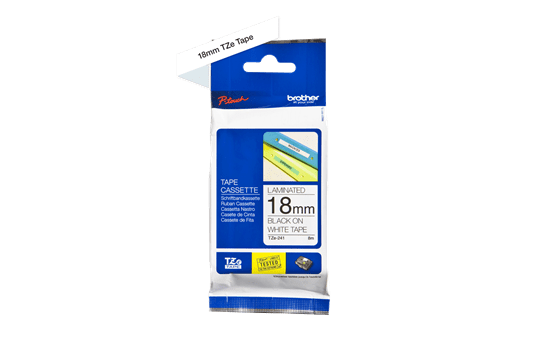 Genuine Brother TZe-241 Labelling Tape Cassette – Black on White, 18mm wide 3