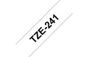 Brother TZe241: оригинальная кассета с лентой для печати наклеек черным на белом фоне, ширина: 18 мм.