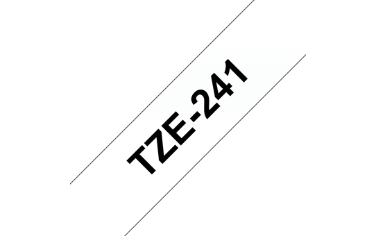 Brother TZe241: оригинальная кассета с лентой для печати наклеек черным на белом фоне, ширина: 18 мм.