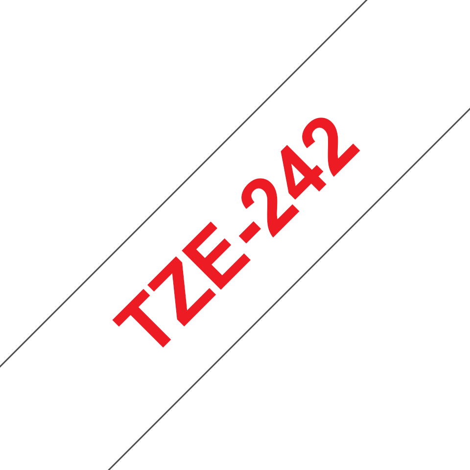 Brother P-touch TZe242 rød på hvit 18 mm bred merketape