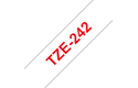 Oryginalna taśma TZe-242 firmy Brother – czerwony nadruk na białym tle, 18mm szerokości