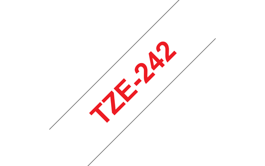 Original Brother TZe242 tape – rød på hvid, 18 mm bred
