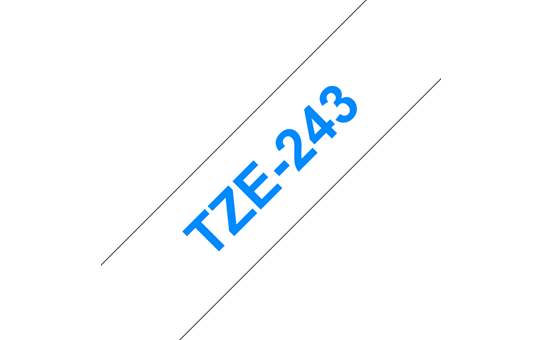 Eredeti Brother TZe-243 laminált szalag – Fehér alapon kék, 18mm széles
