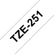 Genuine Brother TZe-251 Labelling Tape Cassette – Black on White, 24mm wide