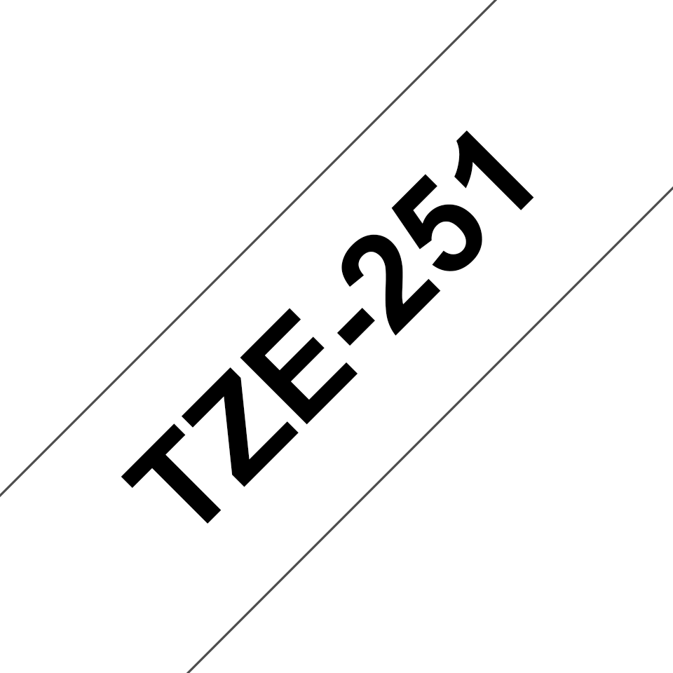 Brother P-touch TZe251 sort på hvit 24 mm bred merketape