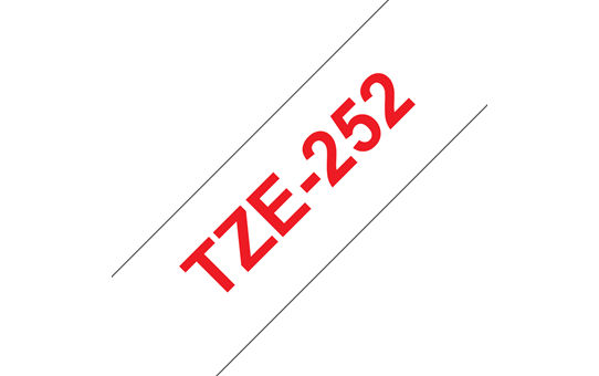 Brother TZe-252 Schriftband – rot auf weiß 2