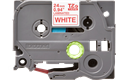 Eredtei Brother TZe-252 laminált szalag – fehér alapon piros, 24mm széles 2