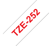 Genuine Brother TZe-252 Labelling Tape Cassette – Red on White, 24mm wide
