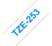 Brother TZe-253 Schriftband – blau auf weiß