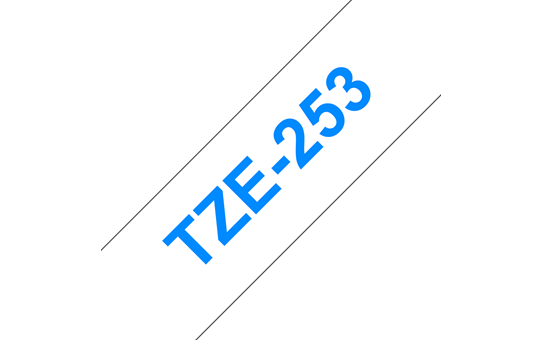 Brother TZe-253 Schriftband – blau auf weiß 2