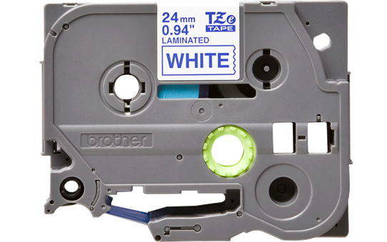 Brother TZe253: оригинальная кассета с лентой для печати наклеек синим на белом фоне, ширина: 24 мм.