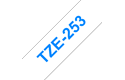 Genuine Brother TZe-253 Labelling Tape Cassette – Blue on White, 24mm wide