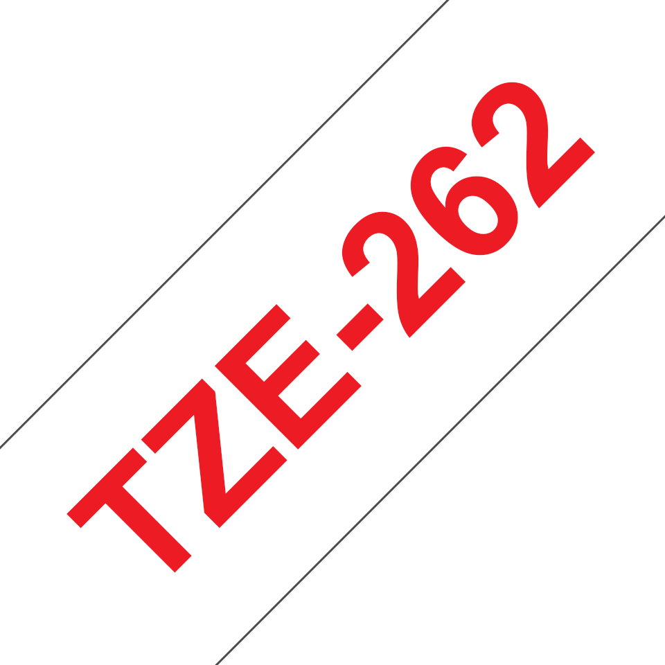 Originální kazeta s páskou Brother TZe-262 - červený tisk na bílé, šířka 36 mm