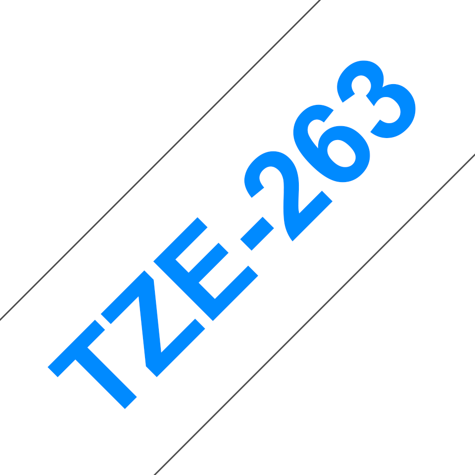 Brother P-touch TZe263 blå på hvit 36 mm bred merketape