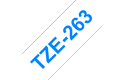 Cassette à ruban pour étiqueteuse TZe-263 Brother originale – Bleu sur blanc, 36 mm de large