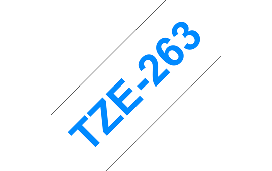 Original Brother TZe263 merketape – blå på hvit, 36 mm bred