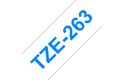 Alkuperäinen Brother TZe263 -tarranauha – sininen teksti valkoisella pohjalla, 36 mm