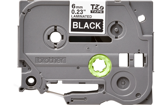Oriģinālā Brother TZe315 baltas drukas melna uzlīmju lentes kasete, 6mm plata 2