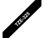 TZe-325 - Cassette à ruban pour étiqueteuse Brother originale – Blanc sur noir, 9 mm de large