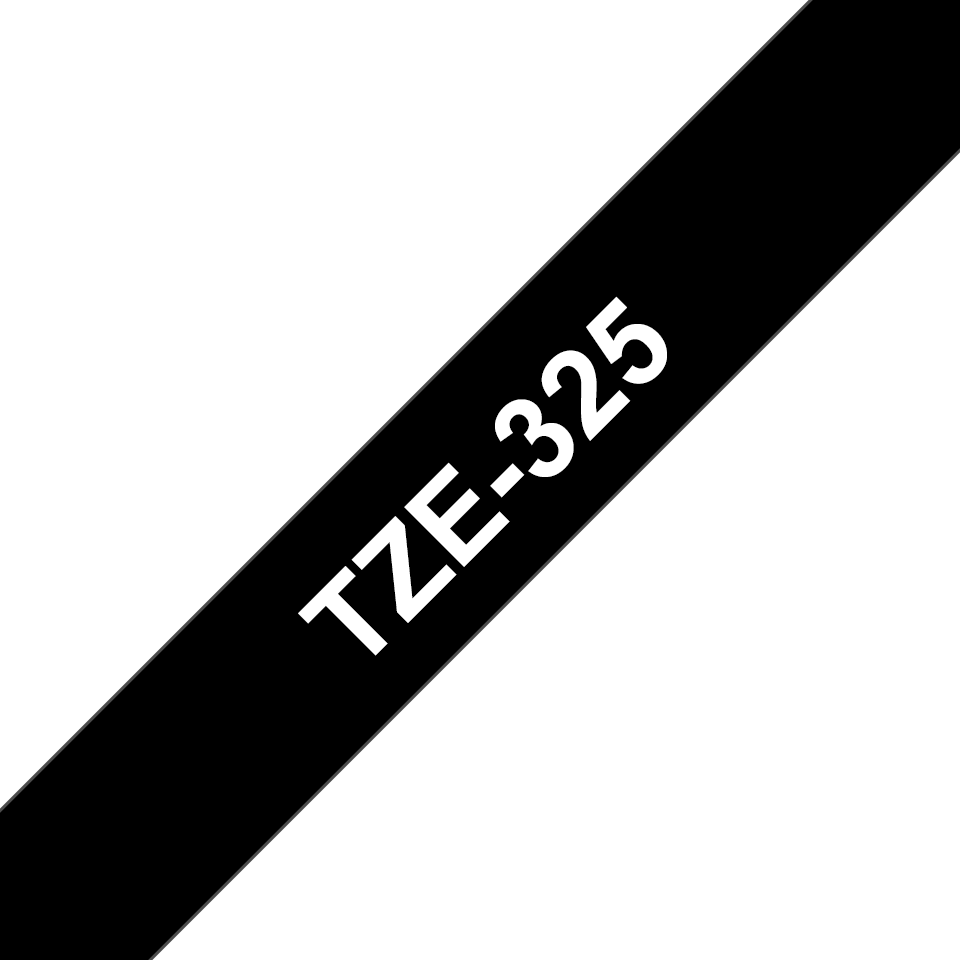 Genuine  Brother TZe-325 Labelling Tape Cassette – White on Black, 9mm wide