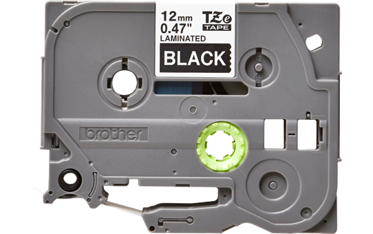 Oriģināla Brother TZe-335 uzlīmju lente – baltas drukas, melna, 12mm plata 2