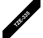 TZe-335 - Ruban pour étiqueteuse Brother original – Blanc sur noir, 12 mm de large