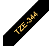 Genuine Brother TZe-344 Labelling Tape Cassette – Gold On Black, 18mm wide